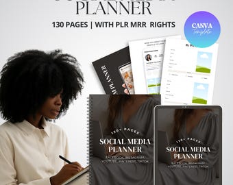 Modelo de planejador de mídia social Canva: MRR PLR Digital Products