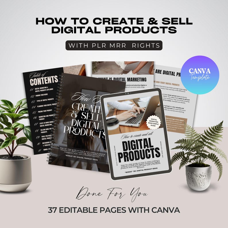 Digital Product Guide: Editable Canva Template With MRR PLR - Etsy