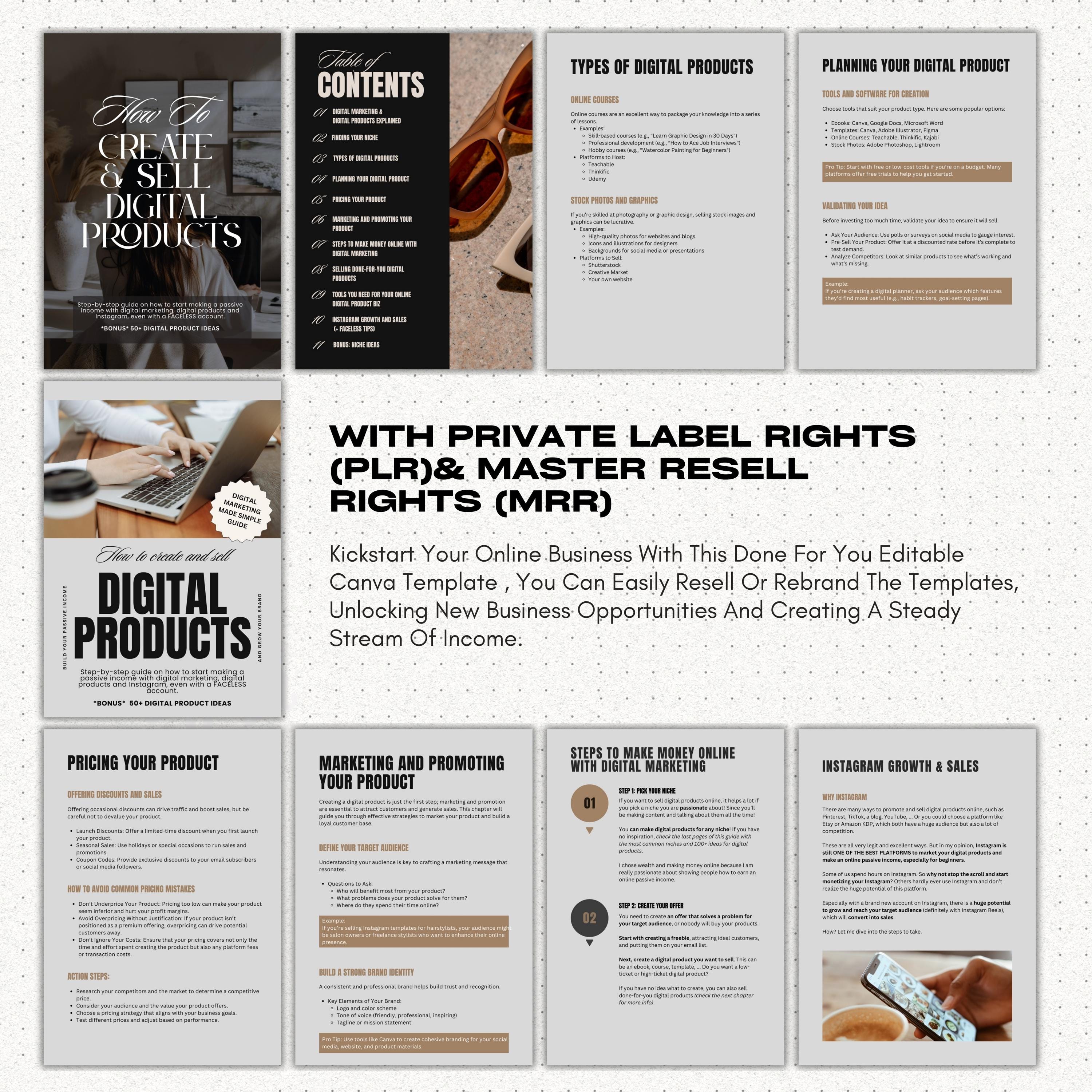 Digital Product Guide: Editable Canva Template With MRR PLR - Etsy