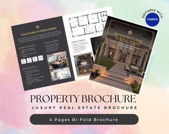 Luxury Real Estate Brochure Template: Bi-Fold Property Marketing (Canva Editable)