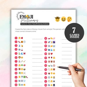 Bridal Shower Emoji Pictionary Game: 7 Printable Games (Instant Download)