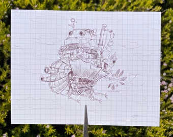 Howl's Moving Castle | Studio Ghibli Fanart | Ghibli Sketch Print