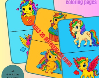 Unicorn Coloring Book: 20 Magical Pages for Kids (PDF Bundle)