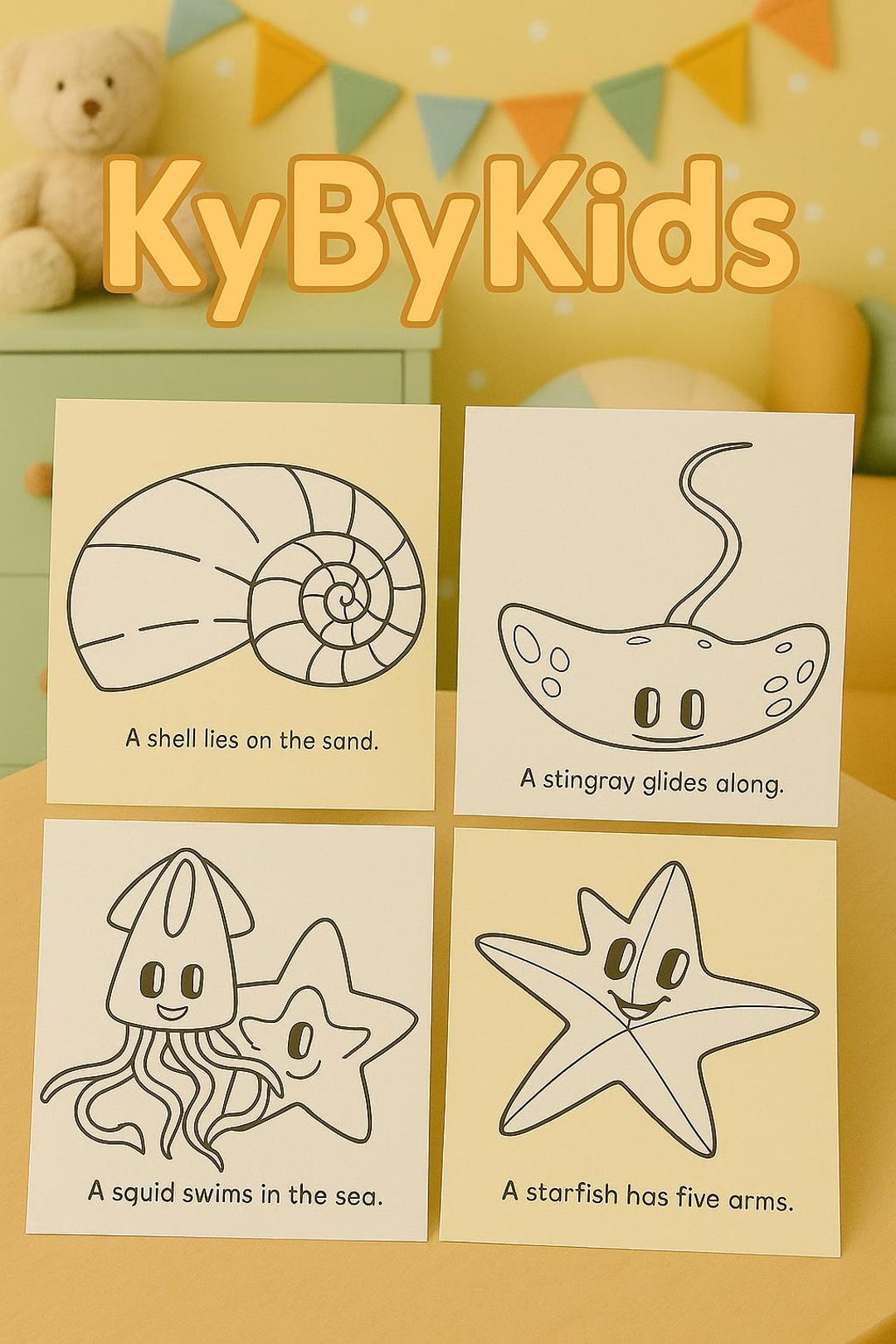 Cute Sea Creatures Coloring Book for Toddlers – Underwater Animal ...
