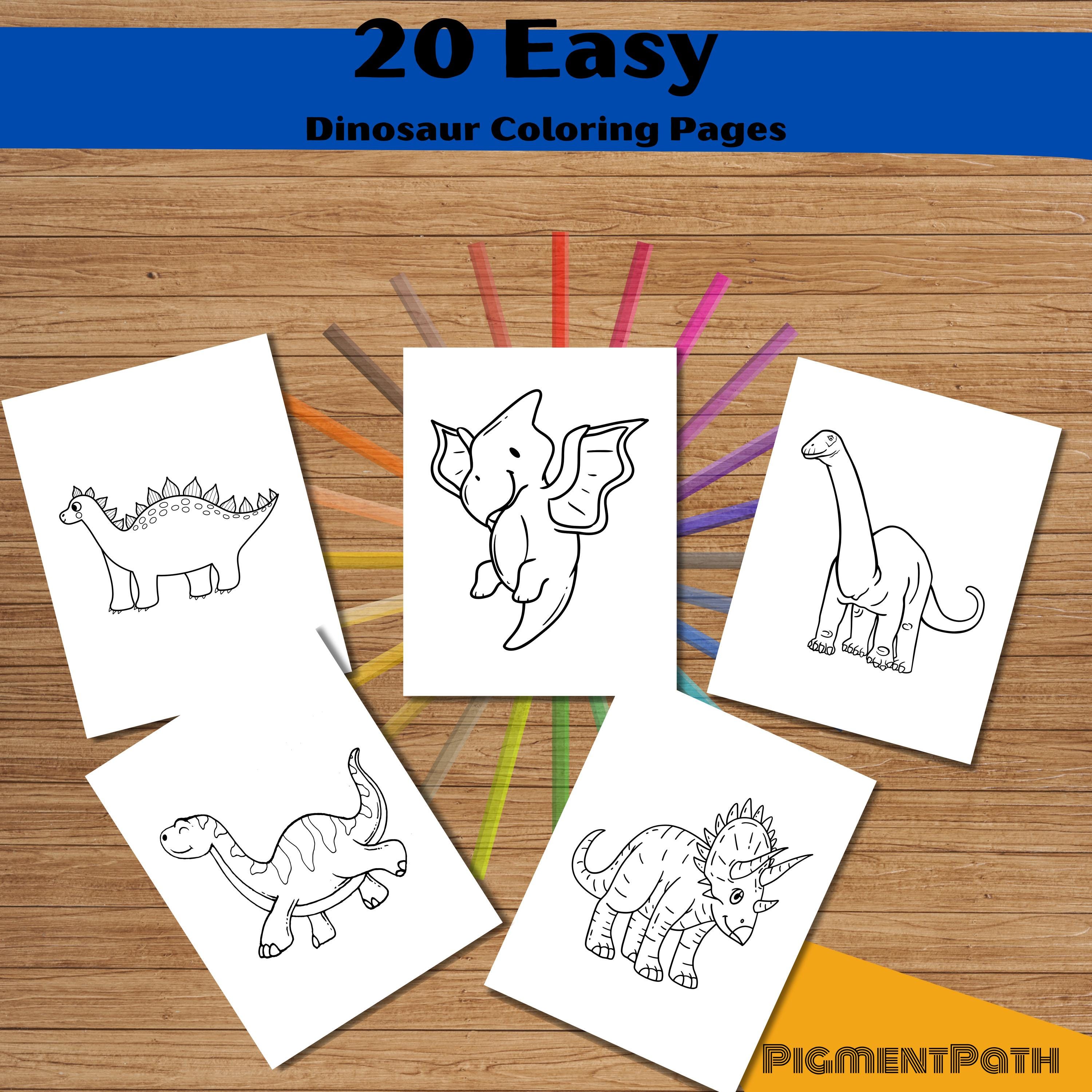 Dinosaur Coloring Pages for Kids | 20 Printable Dino Sheets | PDF ...