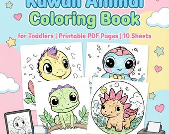Kawaii Animal Coloring Book for Toddlers: Printable PDF