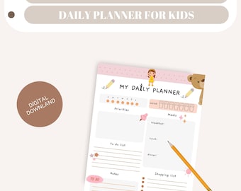 Kinder Tagesplaner Printable: Aktivitäten Zeichnung (Digitaler Download)