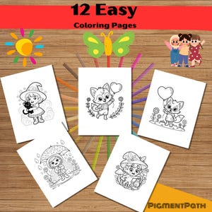 12 Cute Chibi Girls Coloring Pages | Digital Download | Adult Coloring Book | Cute Kawaii girls Coloring | Printable