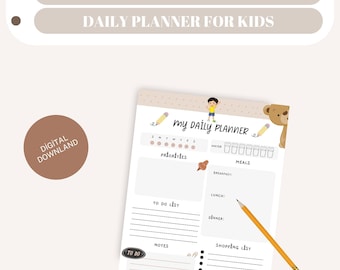 Kinder Tagesplaner Printable: Aktivitäten Zeichnung (Digitaler Download)