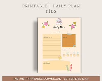 Kinder Tagesplaner Printable: Aktivitäten Zeichnung (Digitaler Download)