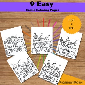 Castle Coloring Pages for Kids | 9 Fairy Tale Castles | PDF + JPG Printable Book