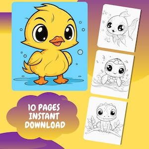 Kawaii Animal Coloring Book for Toddlers: Printable PDF