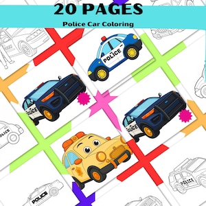 Police Coloring Pages for Kids | 20 Fun Vehicle Sheets | Printable Activity PDF