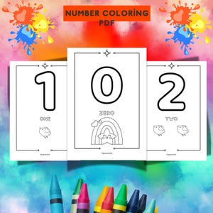 Numbers Coloring Worksheets 0-9 Printable for Kids Toddlers Preschoolers - Numbers Coloring Book for Kindergarten & Homeschool Learning