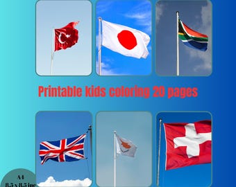 World Flags Coloring Book: Educational Geography Activity (PDF)