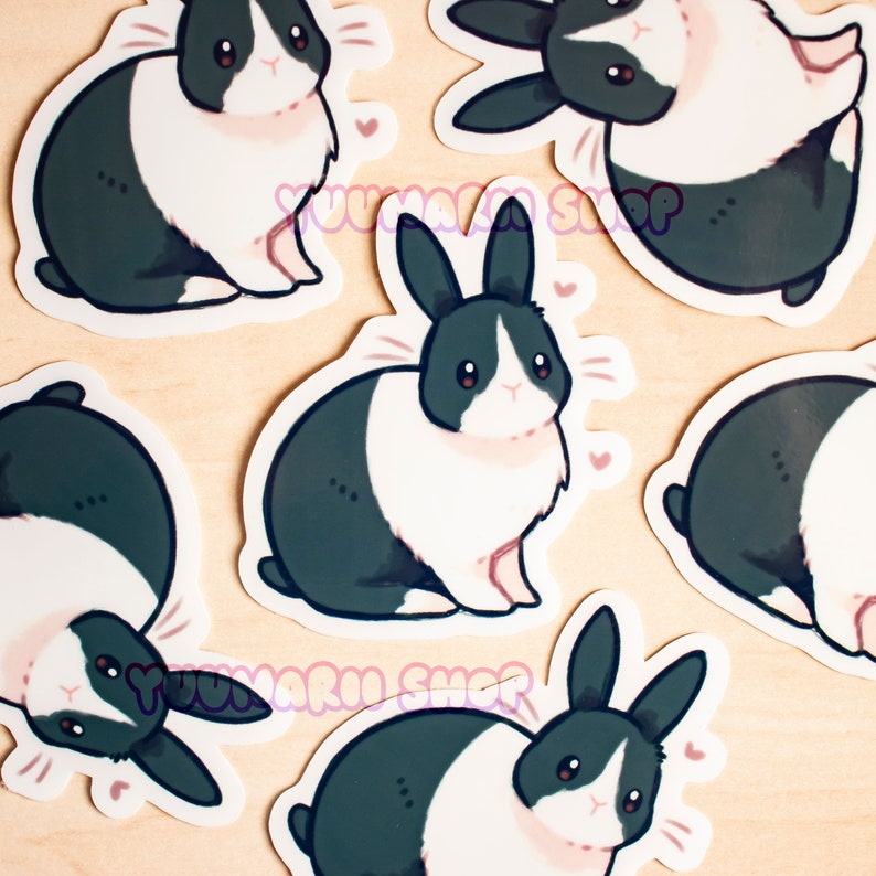 Custom Bunny Vinyl Sticker Set / Pointy Ear Rabbit Stickers / Cute ...