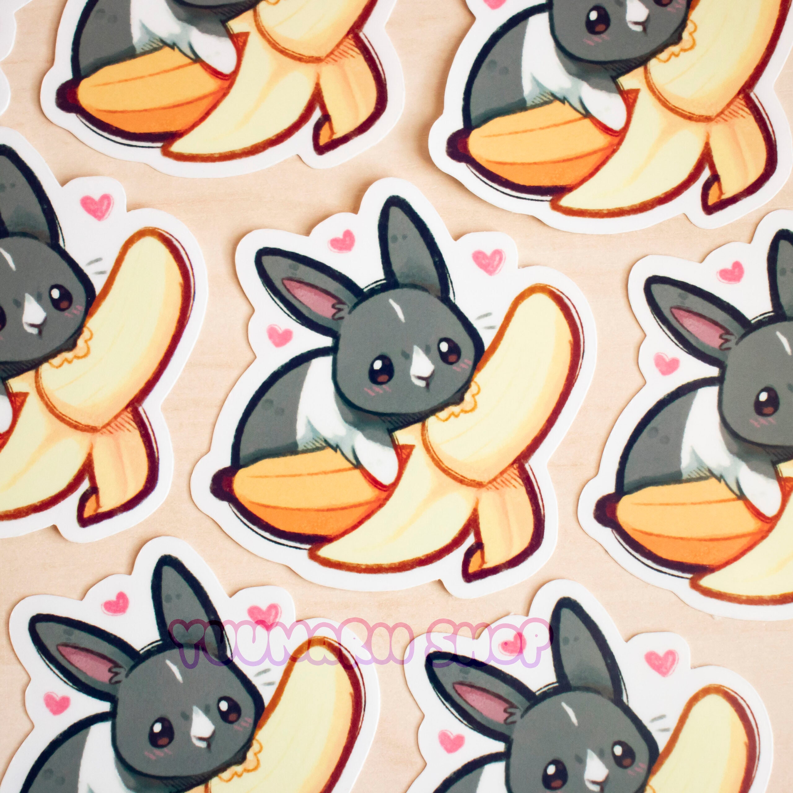 Bunnies Eating Nommies Vinyl Stickers / Cute Rabbit Stickers / Animals ...