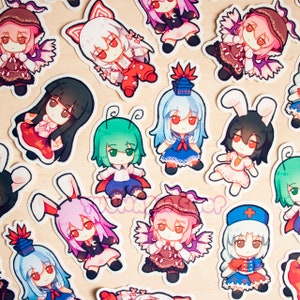 Touhou 8 Imperishable Night Fumo Vinyl Stickers / Fumo Stickers / Touhou Stickers / Funny Meme Stickers / Laptop Stickers / Vinyl Stickers