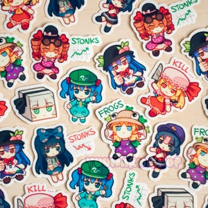 Touhou Fumos Mini Vinyl Sticker Set VOL. 2 / Touhou Stickers / Set of 8 / Funny Meme Stickers / Laptop Waterbottle Stickers