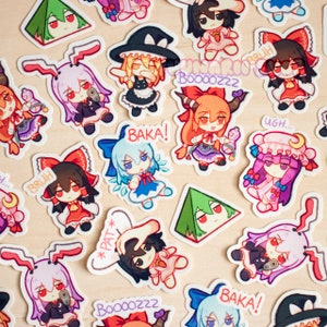 Touhou Fumos Mini Vinyl Sticker Set VOL. 1 / Touhou Stickers / Set of 8 / Funny Meme Stickers / Laptop Waterbottle Stickers