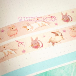 Spring Bunnies Washi Tape / Cute Animal Washi Tape / Spring Themed Washi Tape / Sakura Washi Tape / Rabbit Owner Gift