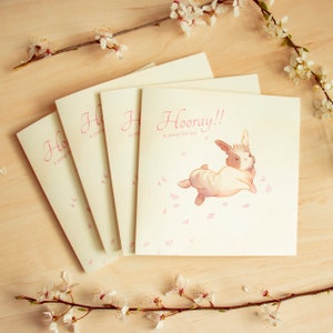 Spring Bunny Greeting Card / Birthday Card / Celebration Anniversary Card / Cute Animal Card / Rabbit Owner Gift image 3
