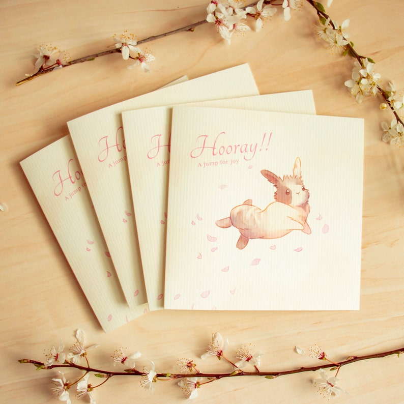 Spring Bunny Greeting Card / Birthday Card / Celebration Anniversary Card / Cute Animal Card / Rabbit Owner Gift image 3