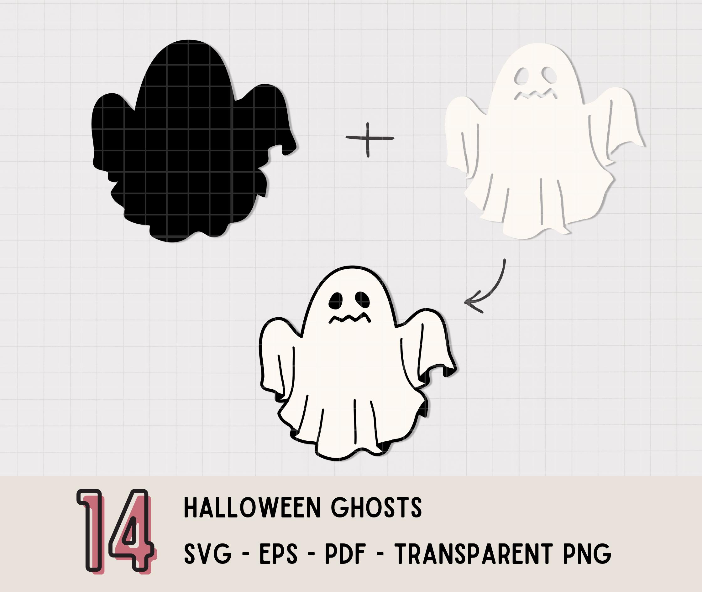 Ghost Using Computer Svg Halloween Ghosts SVG Bundle, Cute Ghost SVG, Ghost Clipart PNG, Spooky ...
