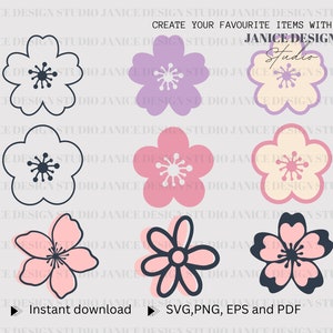 Flor de cerezo Svg, Flor de cerezo Png, Flor de Sakura Svg, Flor de cerezo Svg, clipart de flores, flor png, archivo vectorial