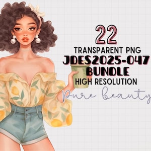 Vintage Girl Clipart Bundle: Elegant Illustrations (PNG)