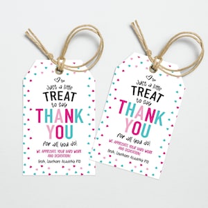 Printable Thank You Gift Tag | Editable Gift Tag for Employee ...