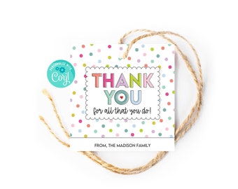 Editable Thank You Tags: Personalized Appreciation Gift (PDF)