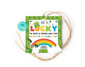 Editable St. Patrick's Day Gift Tag: Lucky Charm Design (Digital Download)