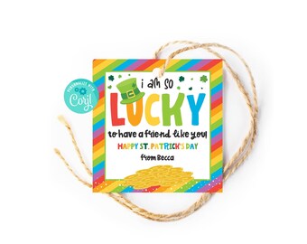 Editable St. Patrick's Day Gift Tag: Lucky Charm Favor (Digital)