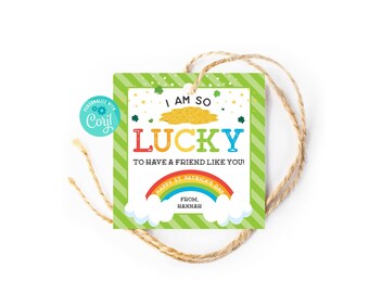 Editable St. Patrick's Day Gift Tag: Lucky Charm Favor (Digital)