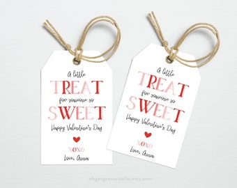 Printable Valentine's Day Gift Tag | A Little Treat for Someone Sweet, Happy Valentine's Day Tag, Valentine Gift Tag, Editable Tag Template