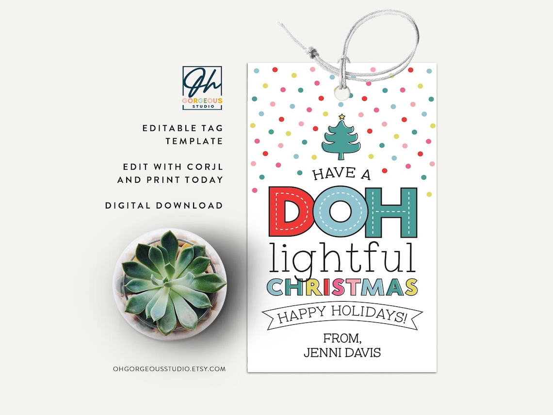 Christmas Playdough Gift Tag | Printable Teacher Gift (editable) - Etsy