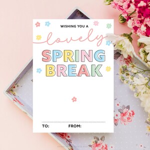 Teacher Appreciation Printable Card | Spring Break Gift Card Holder ...