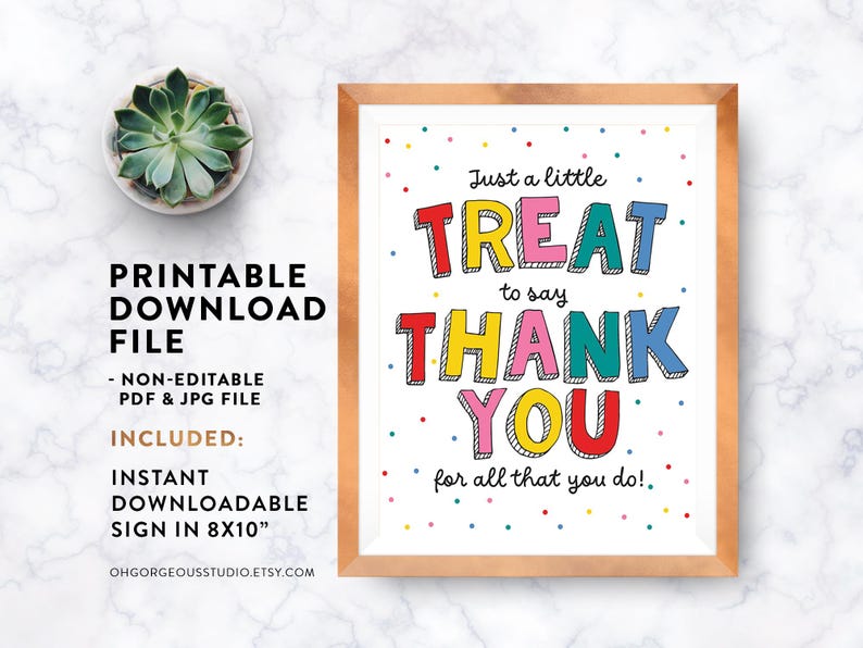 Appreciation Treat Table Sign | Teacher Staff Thank You (printable) - Etsy