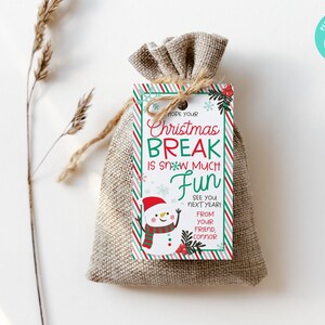 Etiqueta de regalo editable Snow Much Fun / Etiqueta de regalo de Navidad imprimible, Etiqueta de regalo de clase, Etiqueta de vacaciones editable para amigos, Etiqueta colgante de Feliz Navidad