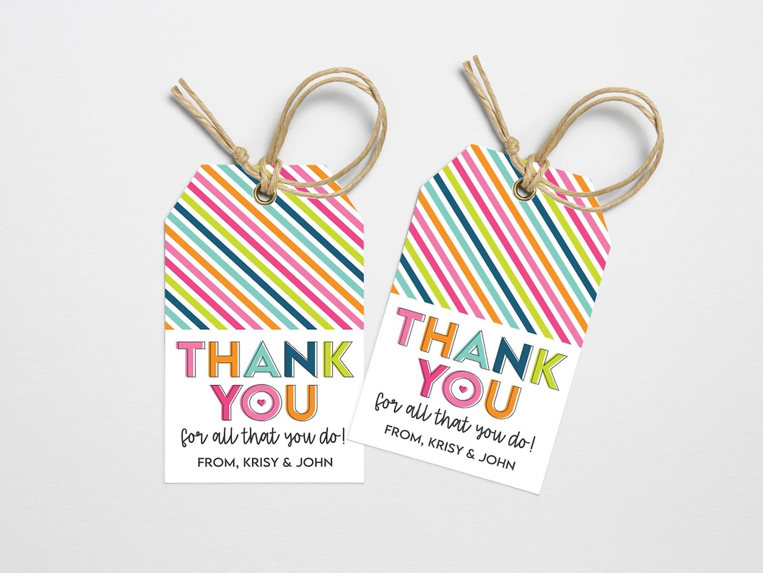 Editable Thank You Gift Tags: Appreciation Printable (corjl Editable ...