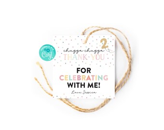 Chugga Two Two Favor Tag: 2nd Birthday Train Party (Digital Download)