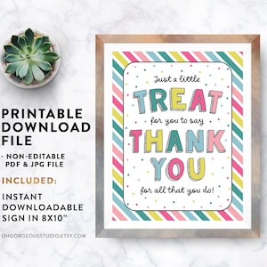 Appreciation Treat Table Sign: Staff, Teacher Thank You (printable) - Etsy