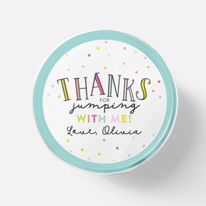 Jump Party Thank You Tag: Editable Favor Sticker (Printable Download)