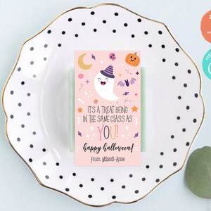 Class Gift Tag For Halloween | Its A Treat Being In The Same Class As You, Halloween Printable, Halloween Gift Tag For School, Custom Favor