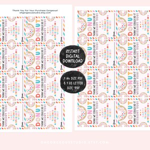 Teacher Appreciation Printable Donut Teacher Appreciation Tag, Teacher ...