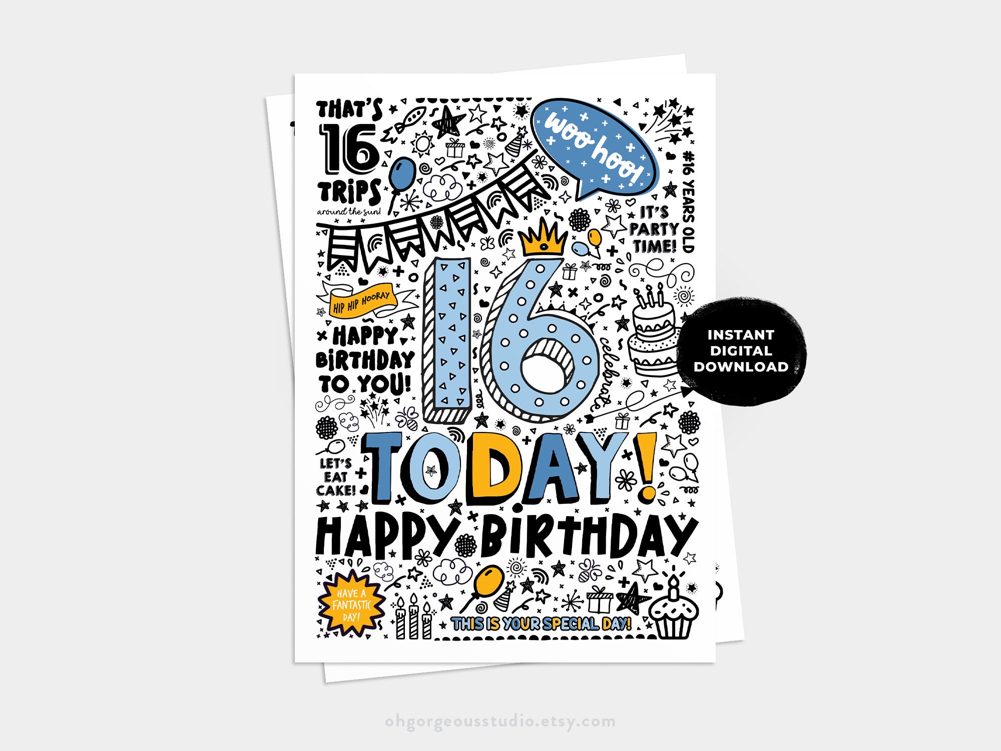 printable-16th-birthday-card-instant-download-printable-card-for-16th-birthday-digital-download-doodle-style-printable-birthday-card-etsy