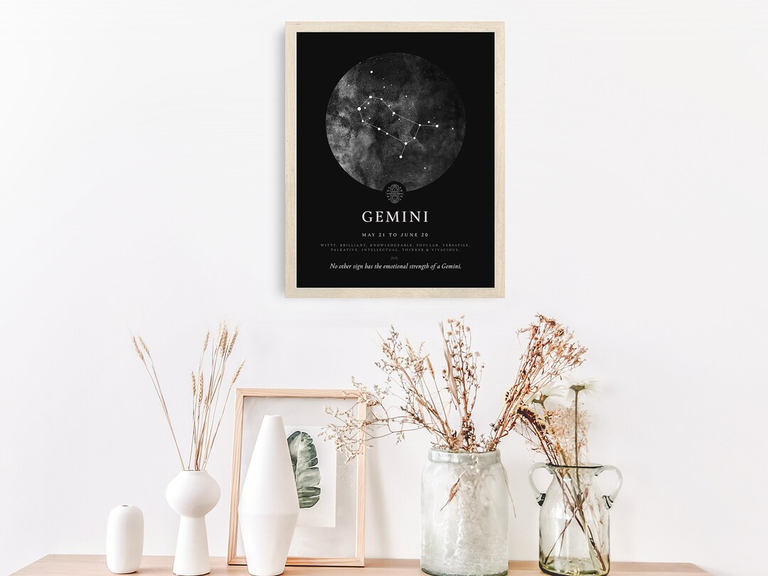 Gemini Star Sign Print: Zodiac Wall Art (digital Download) - Etsy