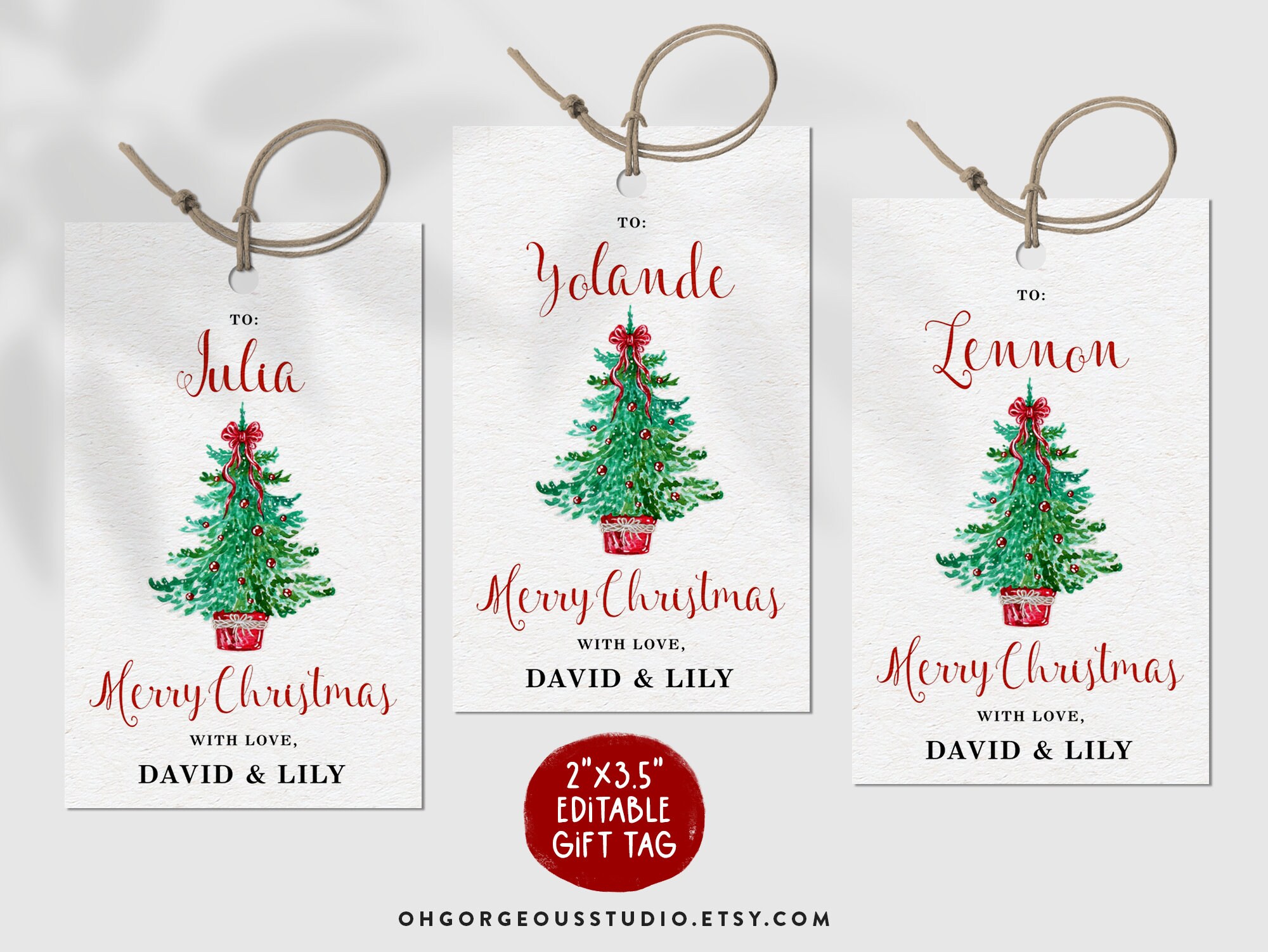 Editable Santa Christmas Gift Tag Template (digital Download) - Etsy