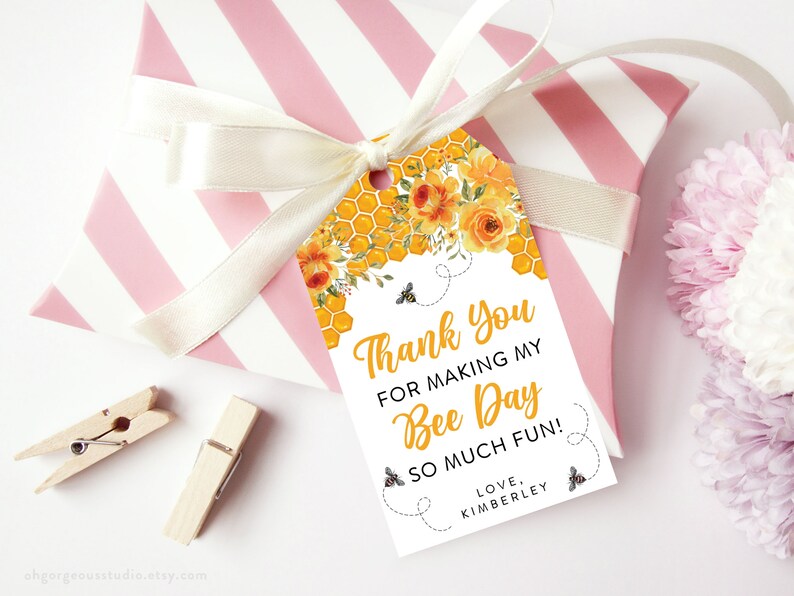 Honey Bee Party Favor Gift Tag Sweet Honey Bee Hang Tag - Etsy